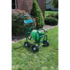 Best Garden 300 Ft. x 5/8 In. Green Metal 4-Wheel Portable Hose Reel Image 2