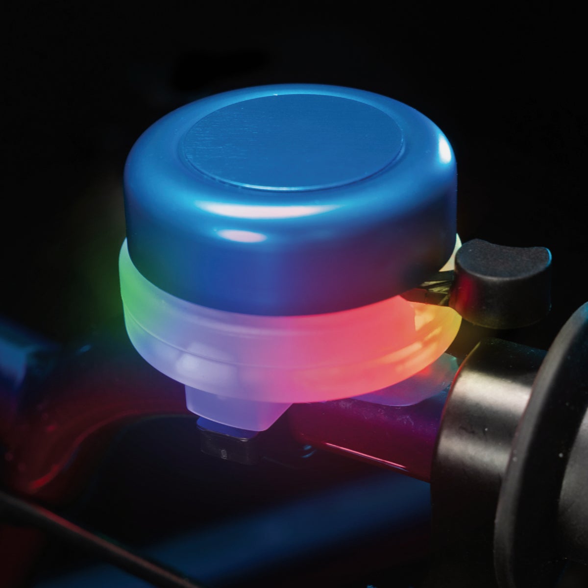 BellBrightz Blue Bicycle Bell with Twinkling Multicolor LEDs