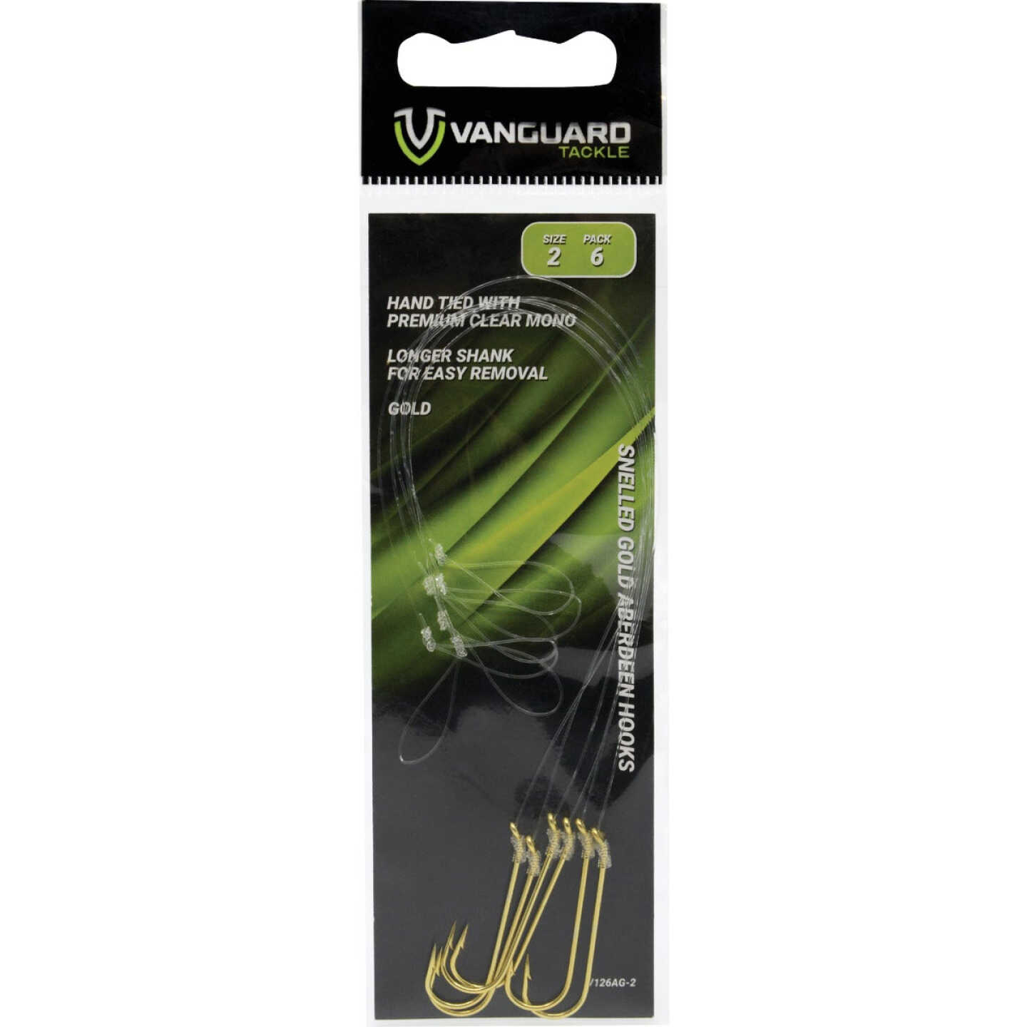 Vanguard Size 6 Snelled Gold Aberdeen Hooks (6-Pack) Image 1
