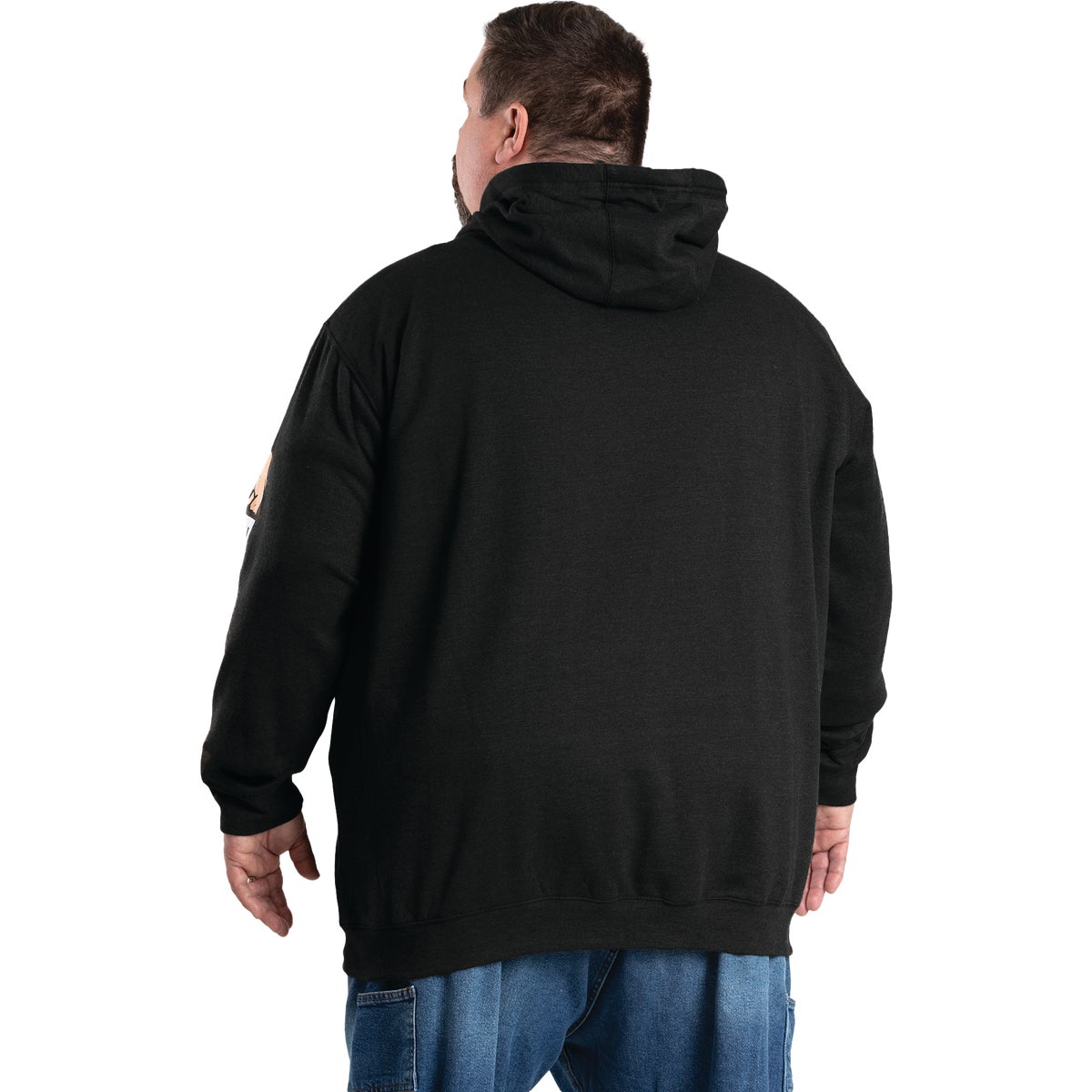 Berne Men's Medium Regular Black Signature Sleeve Hooded Pullover Sweatshirt Image 6