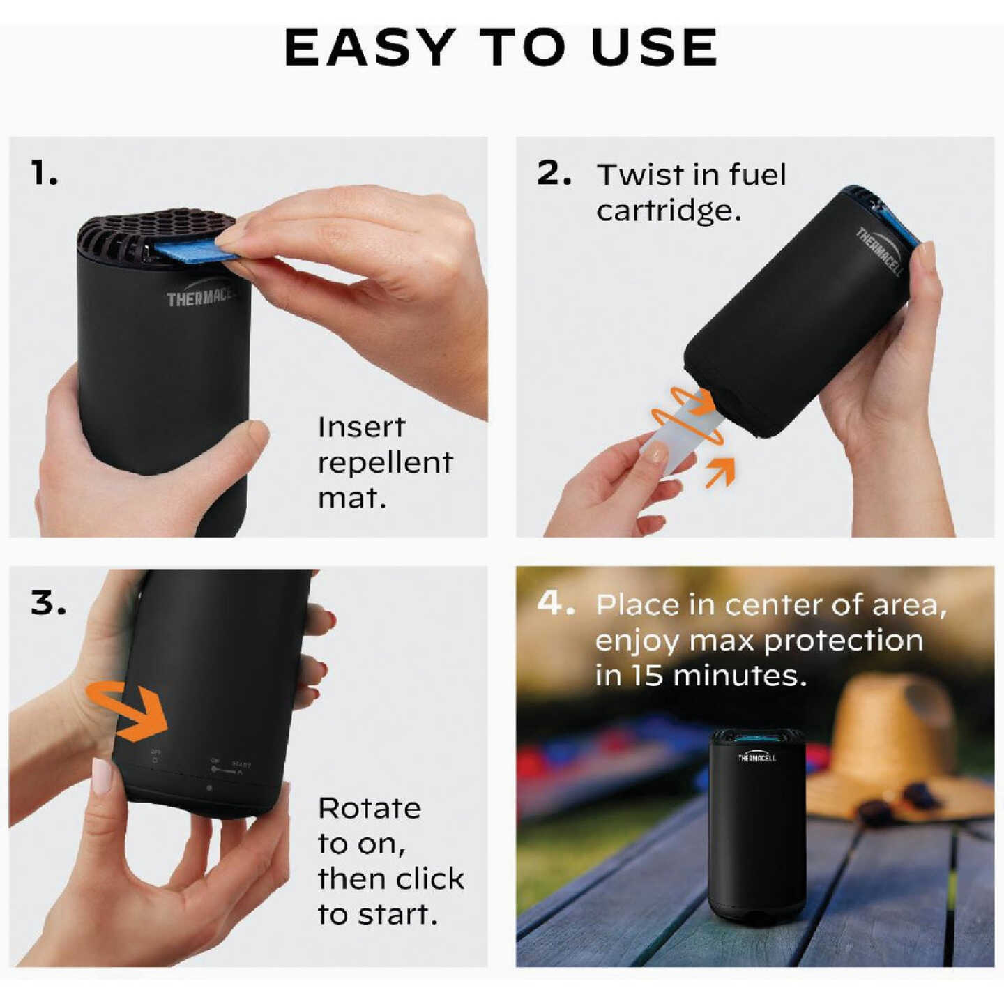 Thermacell Patio Shield 12 Hr. Graphite Black Mosquito Repeller Image 5