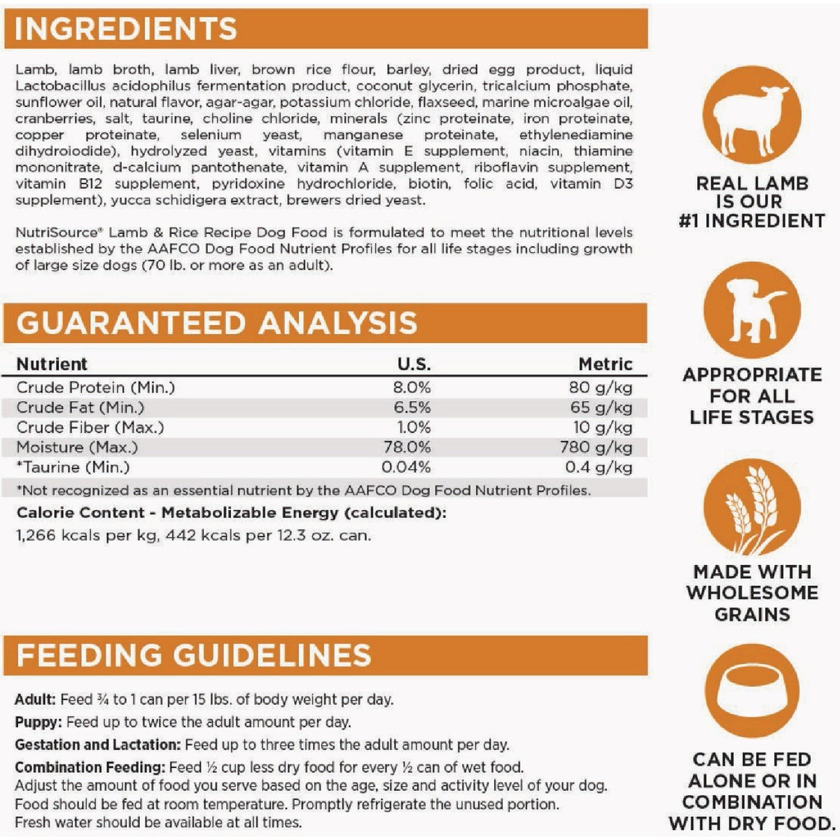 NutriSource 12.3 Oz. Lamb & Rice Formula Wet Dog Food Image 3