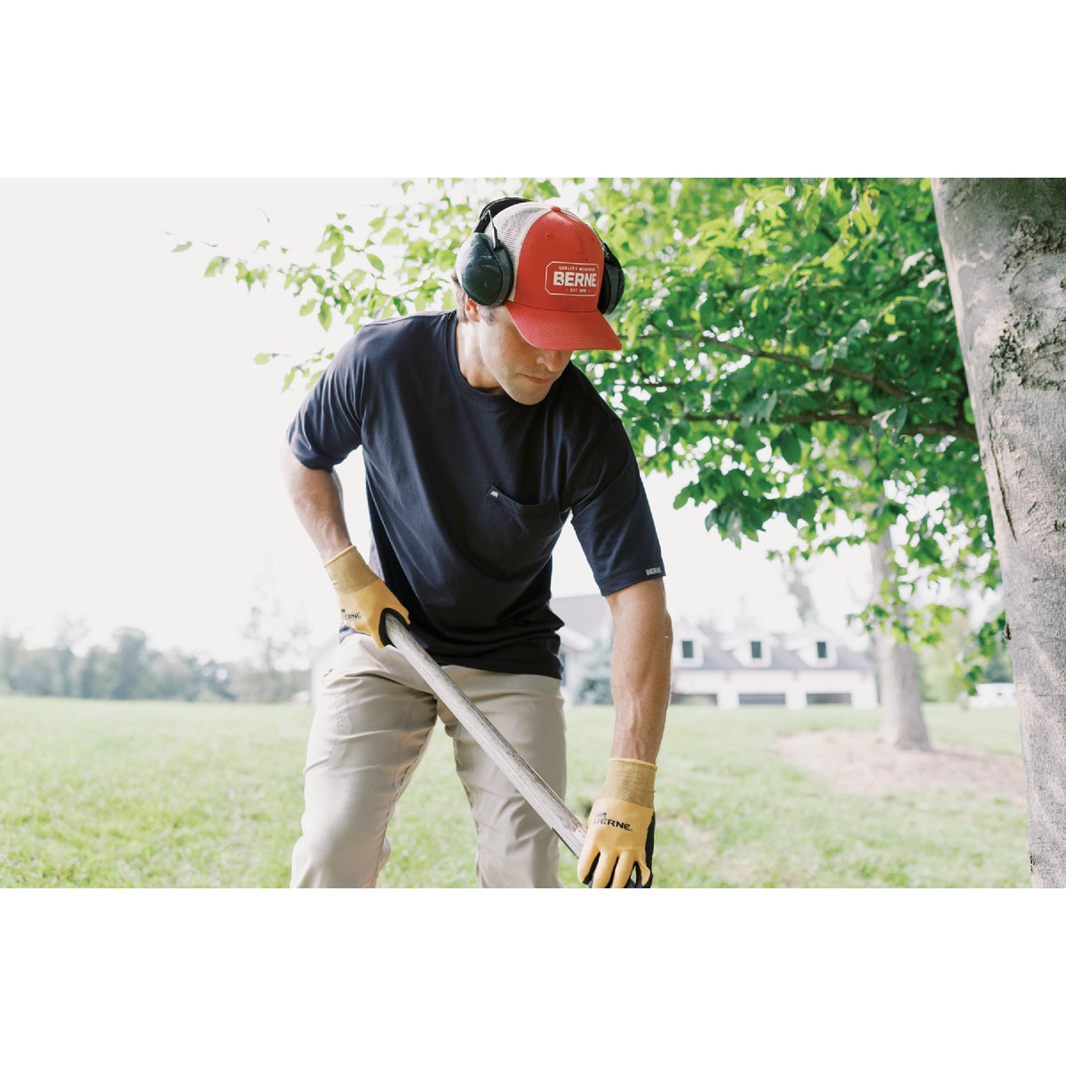 Berne Deep Red Badge Logo Trucker Cap Image 2