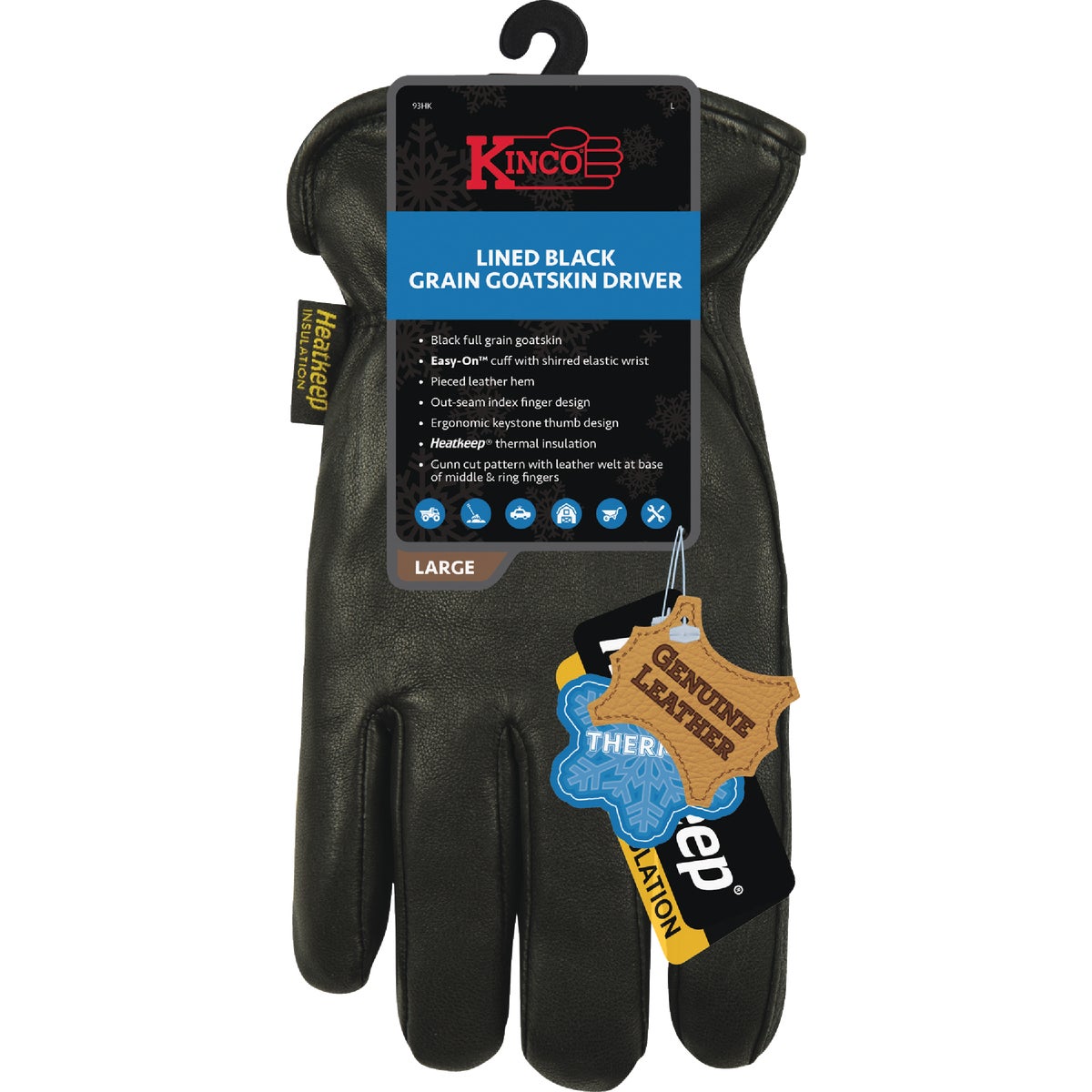 Kinco Men's Medium Full Grain Goatskin Thermal Insulated Winter Work Glove