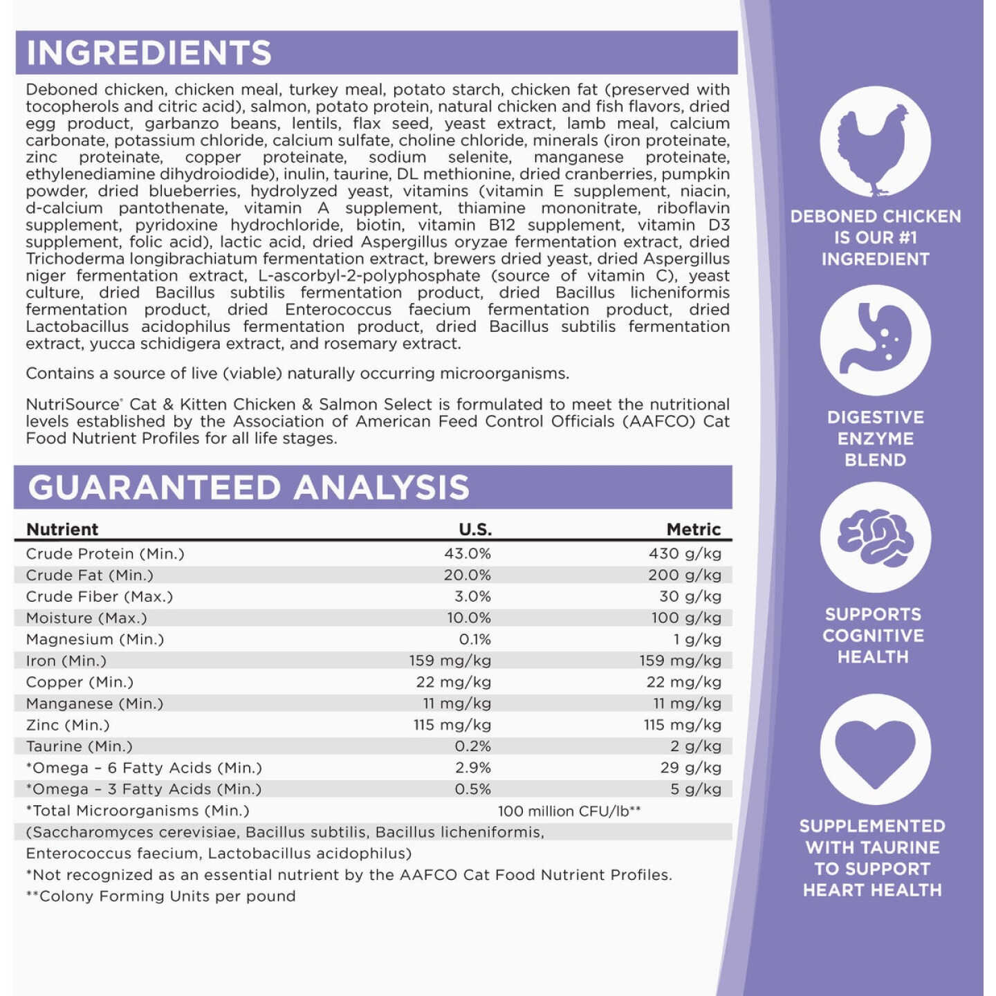 NutriSource 12 Lb. Chicken & Salmon Grain Free Dry Cat & Kitten Food Image 4