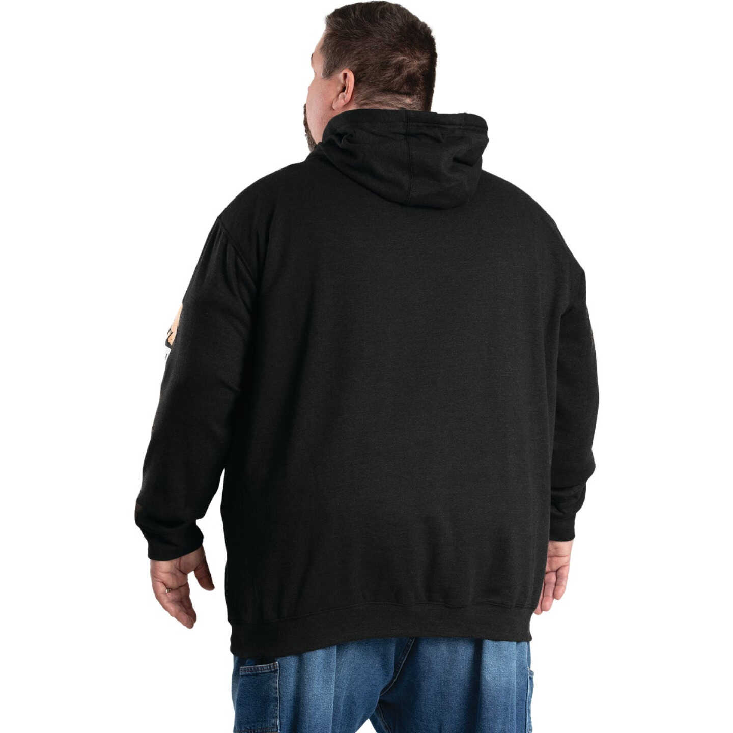 Berne Men's Large Regular Black Signature Sleeve Hooded Pullover Sweatshirt Image 6