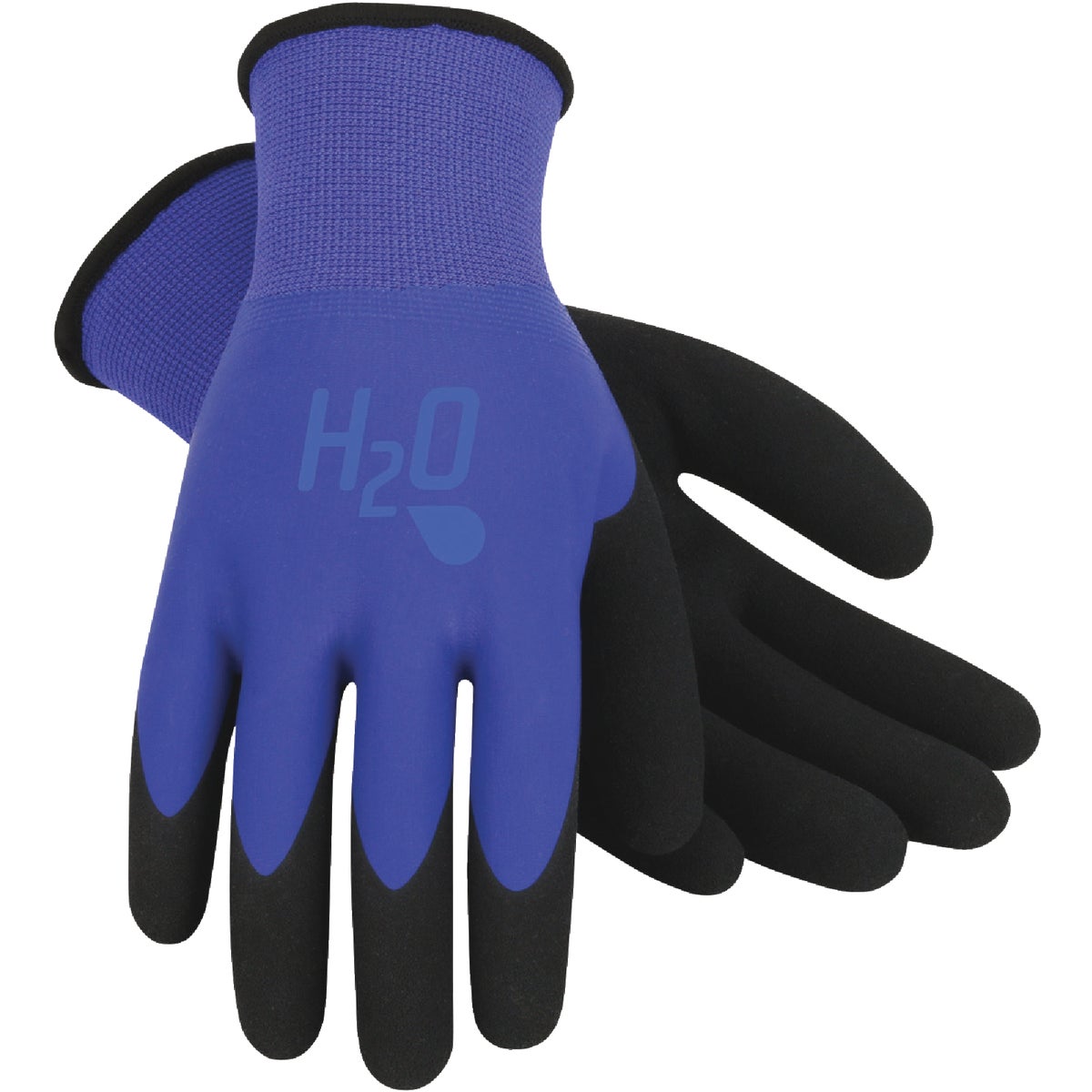 Mud H2O Women's Large Latex Coated Polyester Cobalt Blue Garden Glove Image 1