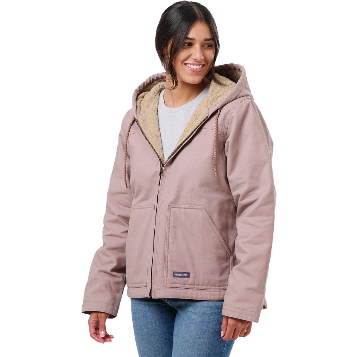 Berne Women's Small Antler Sherpa-Lined Softstone Duck Hooded Jacket Image 1