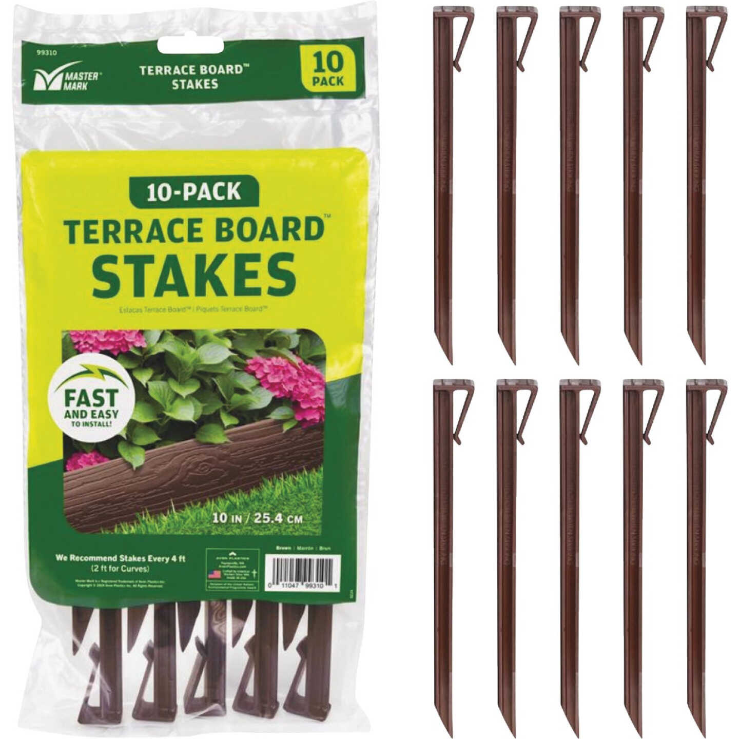 Master Mark 10 In. Brown Terrace Board Edging Stakes (10-Pack) Image 1