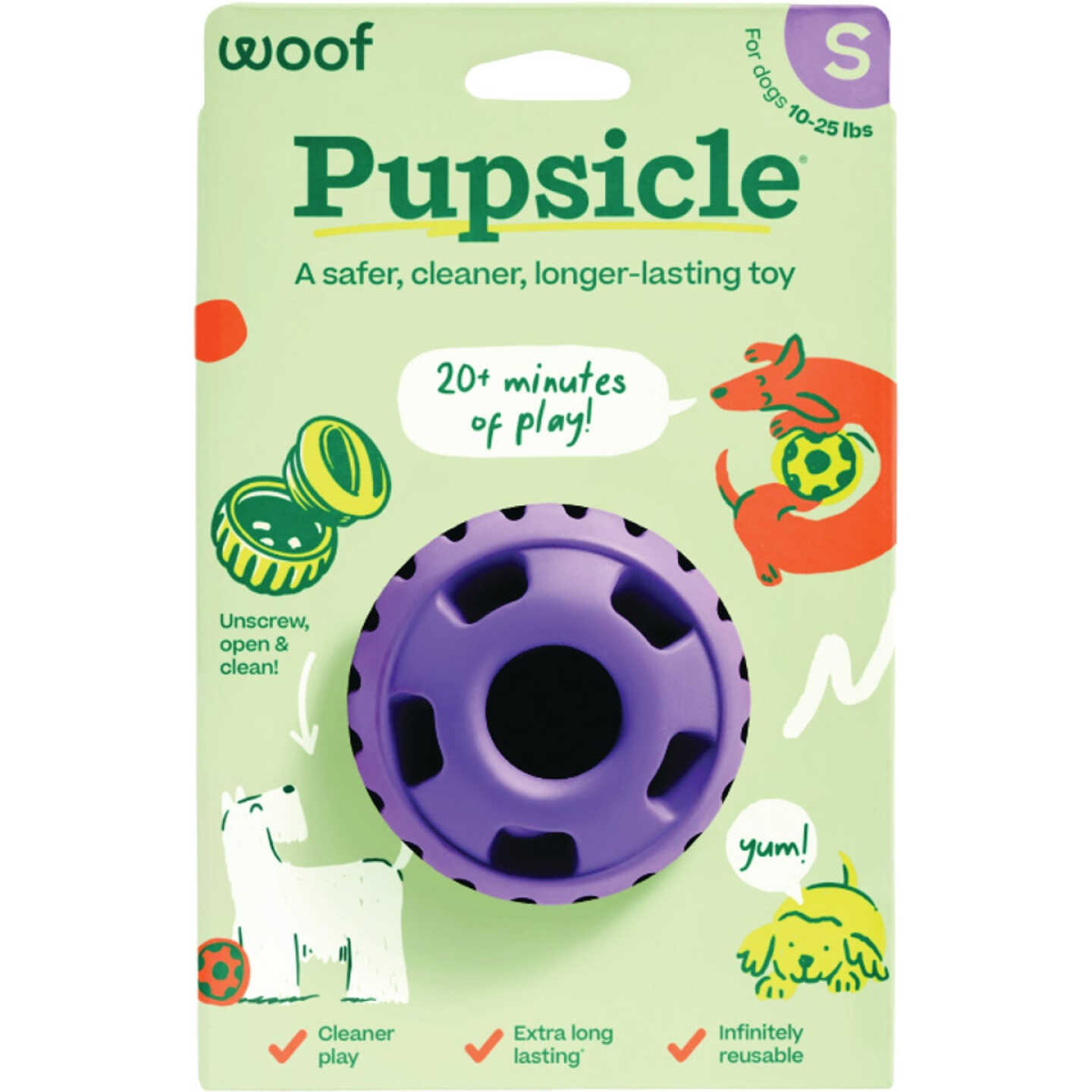 Woof Pupsicle Small Lavender Dog Toy Image 1