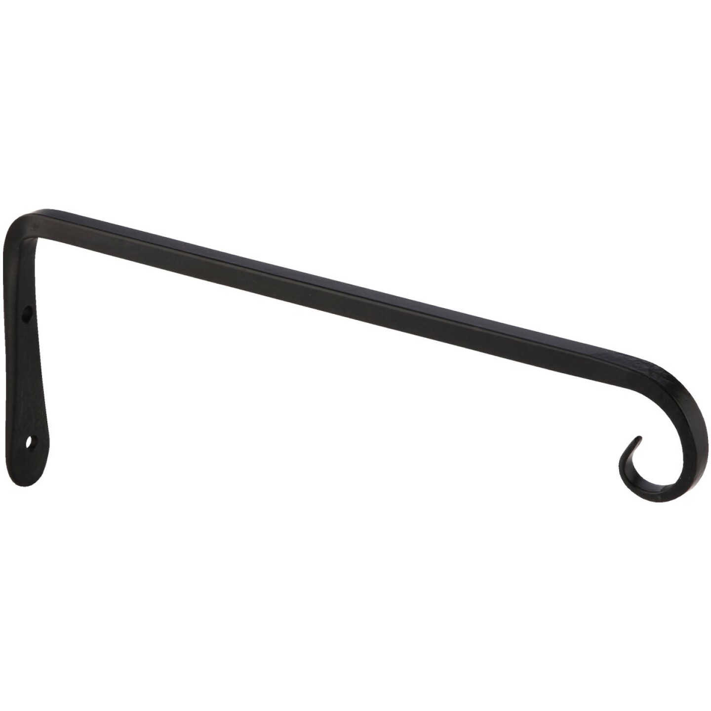 Panacea 10 In. Black Powder-Coated Straight Wrought Iron Hanging Plant Bracket Image 1