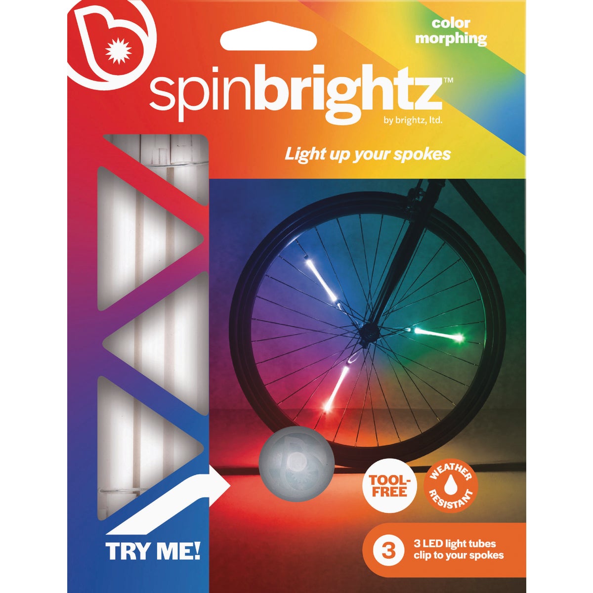 Brightz Spinbrightz LED Color Morphing Bicycle Wheel Tube Lights