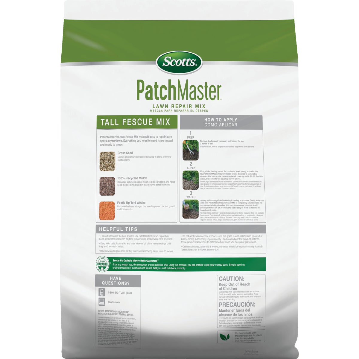 Scotts PatchMaster 4.75 Lb. 115 Sq. Ft. Lawn Repair Mix & Tall Fescue Mix Mulch, Seed and Fertilizer Combination Image 6