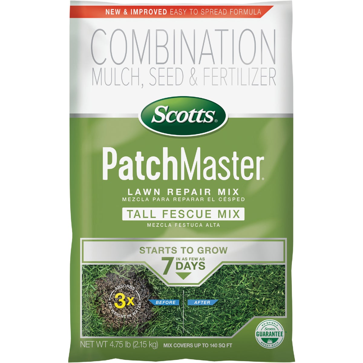 Scotts PatchMaster 4.75 Lb. 115 Sq. Ft. Lawn Repair Mix & Tall Fescue Mix Mulch, Seed and Fertilizer Combination
