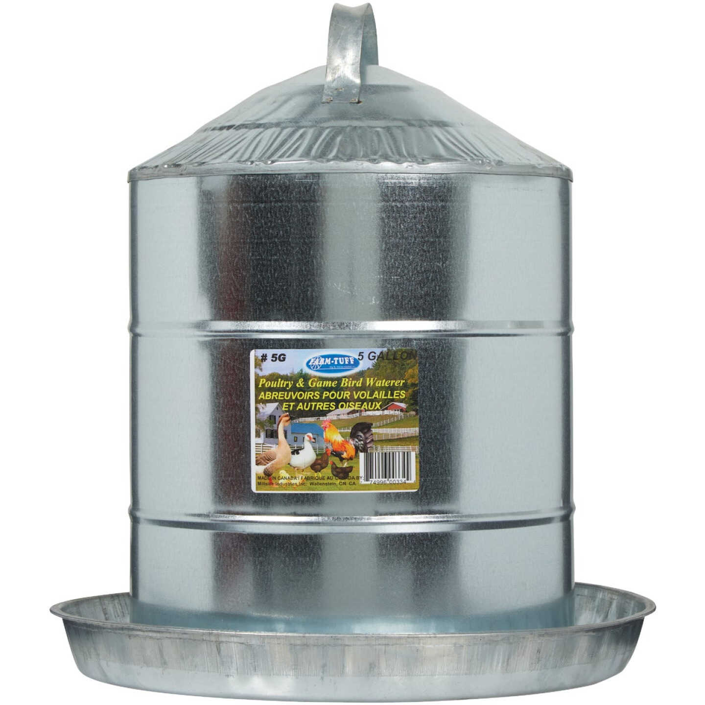 Farm-Tuff 5 Gal. Galvanized Poultry Fountain Image 2