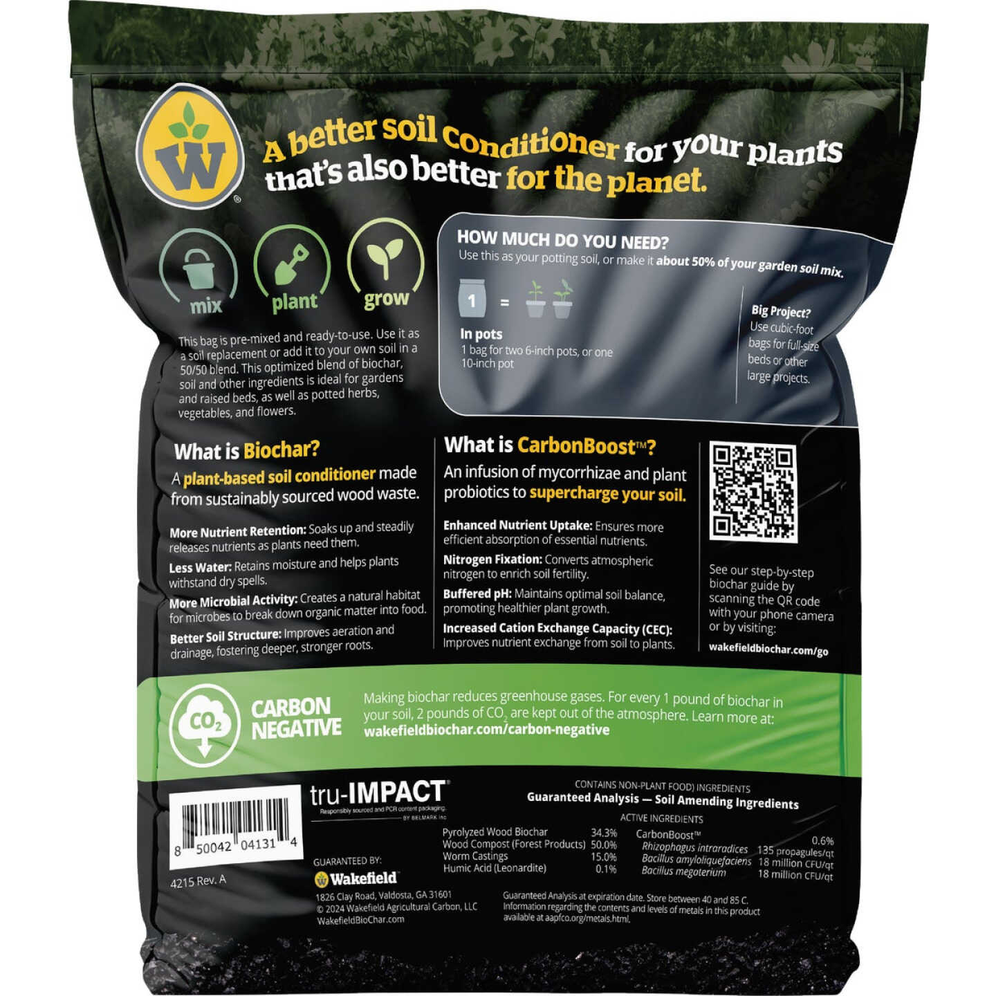 Wakefield Biochar 2 Qt. Garden & Raised Bed Soil Blend Image 2