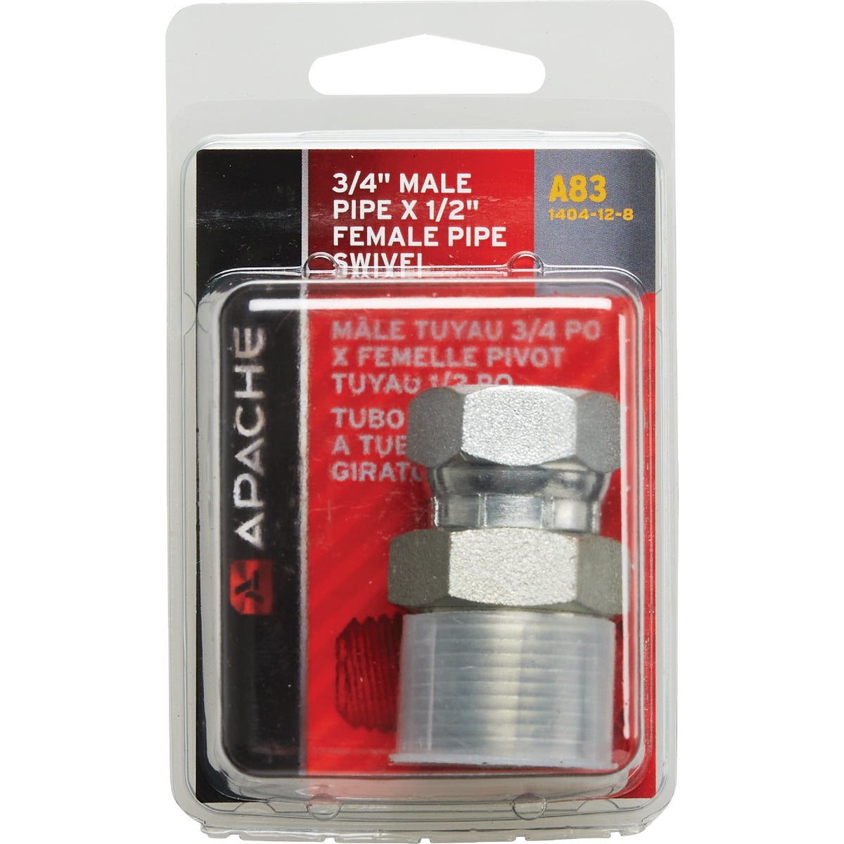 Apache 3/4 In. Male Pipe x 1/2 In. Female Pipe Swivel Hydraulic Hose Adapter Image 2