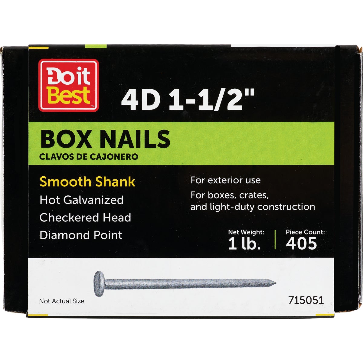 Do it 4d x 1-1/2 In. 14 ga Hot Galvanized Box Nails (473-Count, 1 Lb.) Image 1