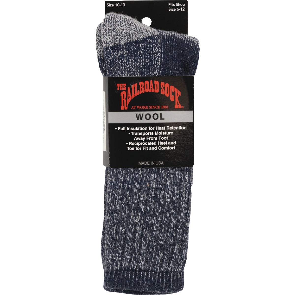 Railroad Sock Men's Navy Merino Wool Sock Image 2