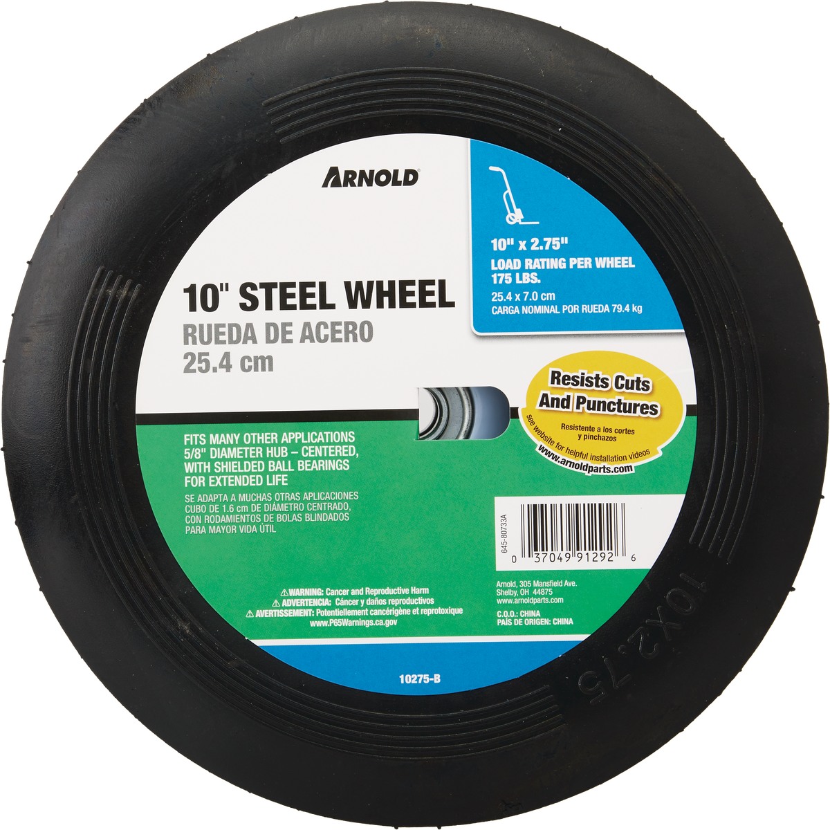 Arnold 10 In. x 1.75 In. Narrow Hub Wheel Image 2