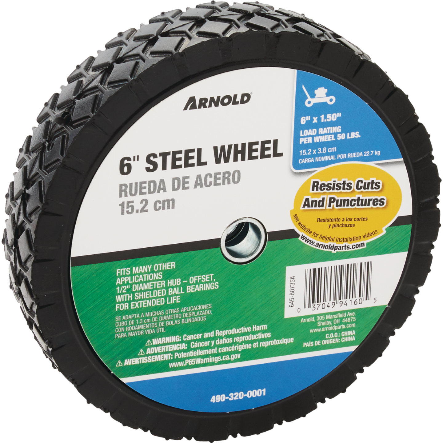 Arnold 6 In. x 1.5 In. Offset Hub Wheel Image 1