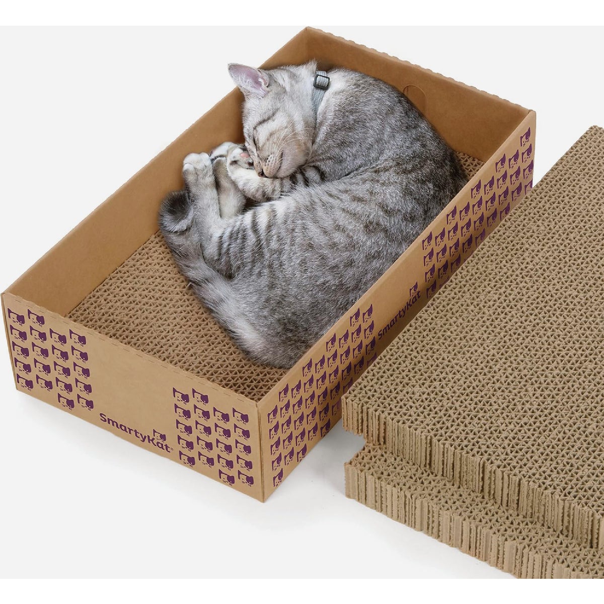 SmartyKat Super Scratcher+ Cat Scratcher with Catnip Infusion Technology (3-Pack) Image 2