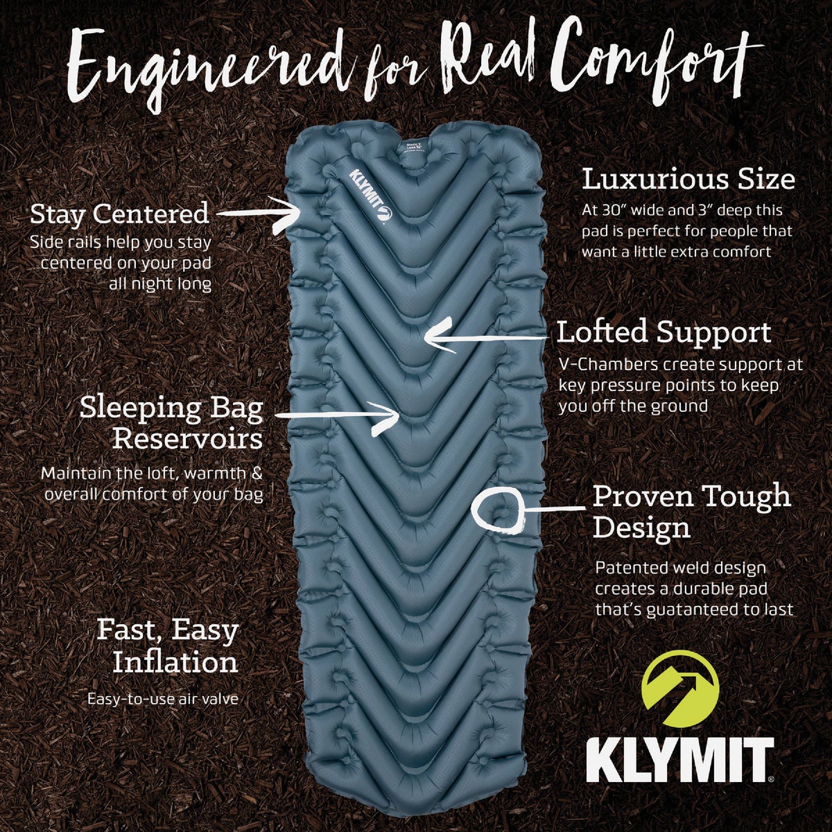 Klymit Static V Luxe SL Blue Sleeping Pad Image 2