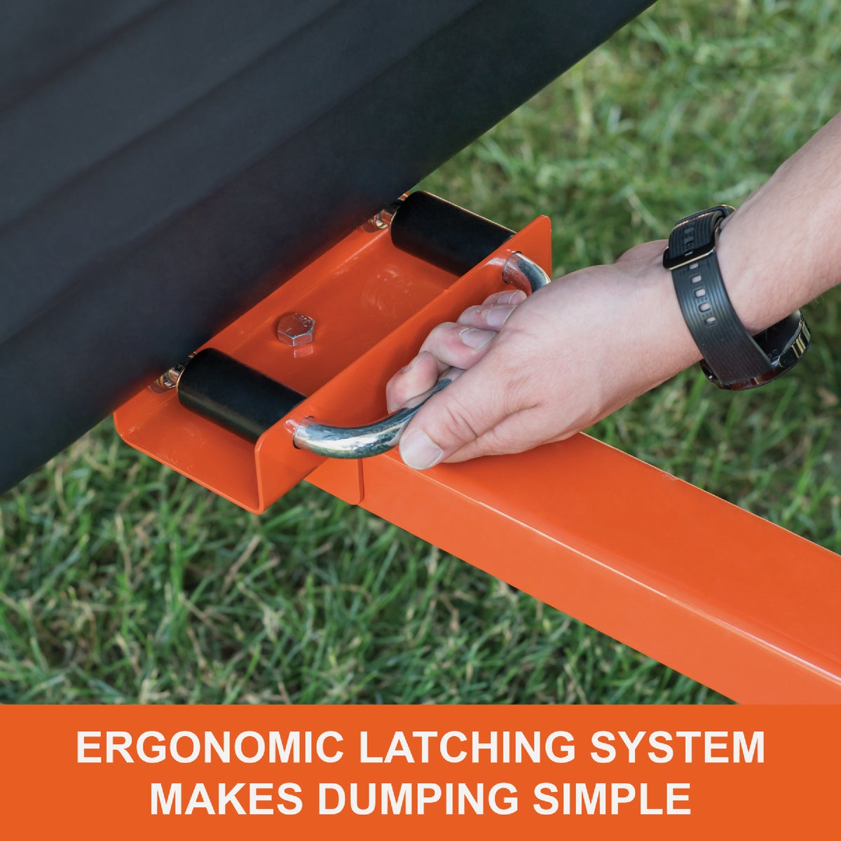 Agri-Fab 18 Cu ft. 1,000 Lb. Poly Swivel Steel Tow-Behind Dump Cart Image 3