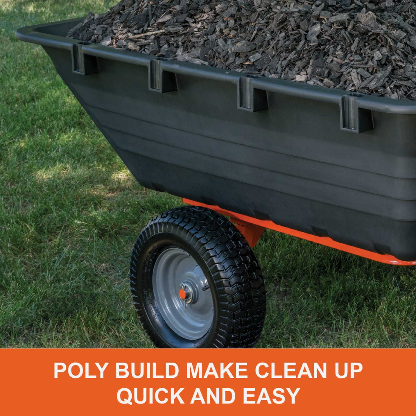 Agri-Fab 18 Cu ft. 1,000 Lb. Poly Swivel Steel Tow-Behind Dump Cart Image 5