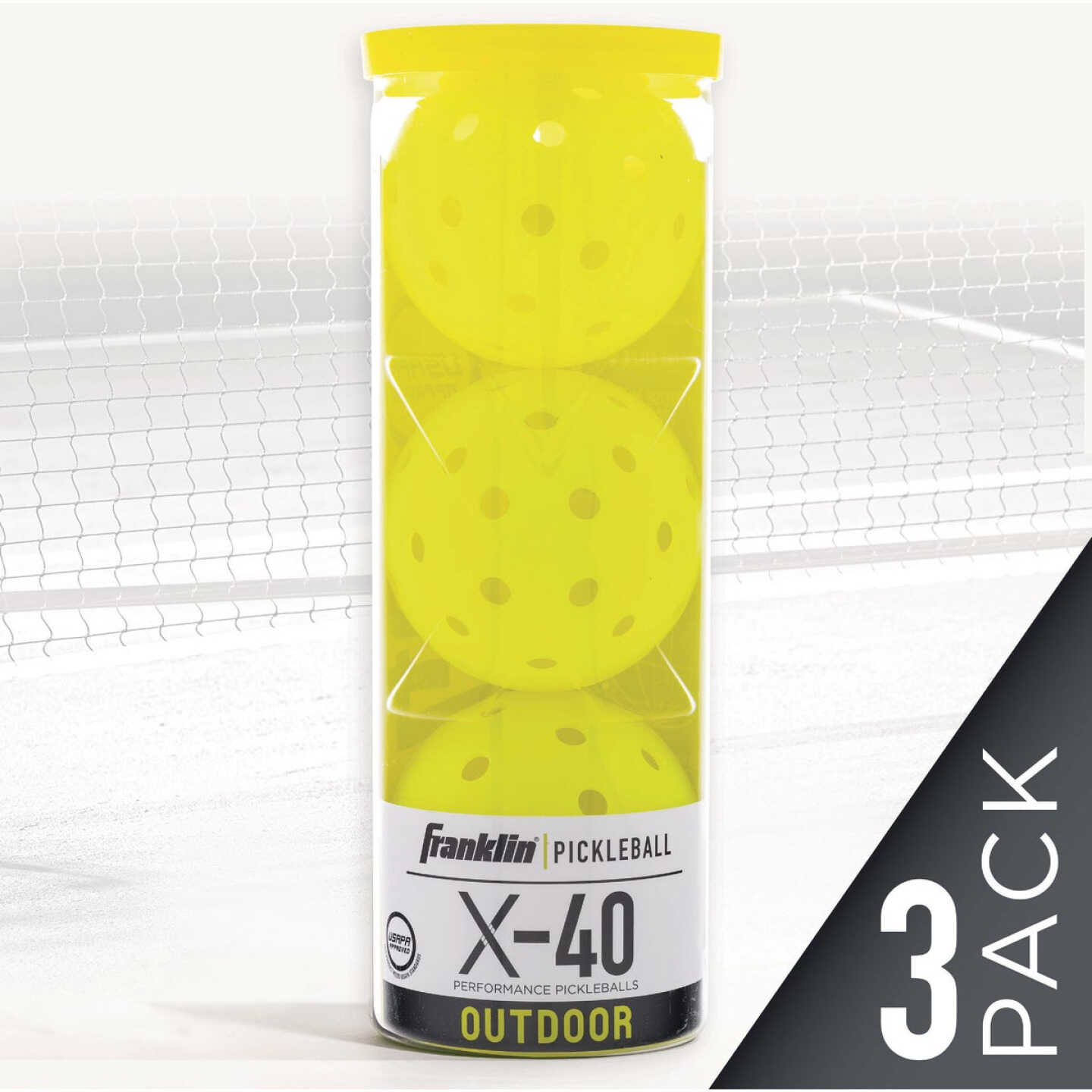Franklin X-40 Optic USAPA Approved Outdoor Pickleball (3-Pack) Image 1