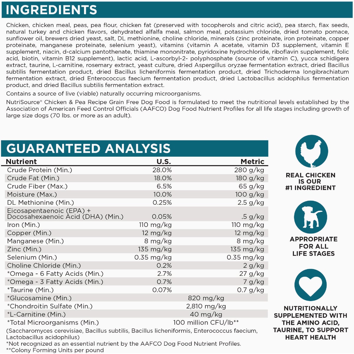 NutriSource 12 Lb. Chicken & Pea Recipe Grain Free Dog Food Image 6