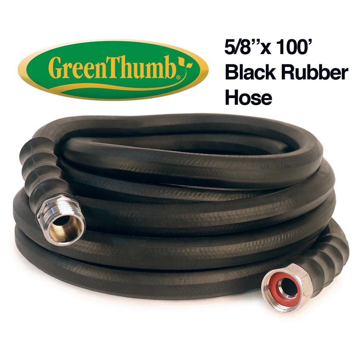 Green Thumb 5/8 In. Dia. x 100 Ft. Black Rubber Hot Water Garden Hose