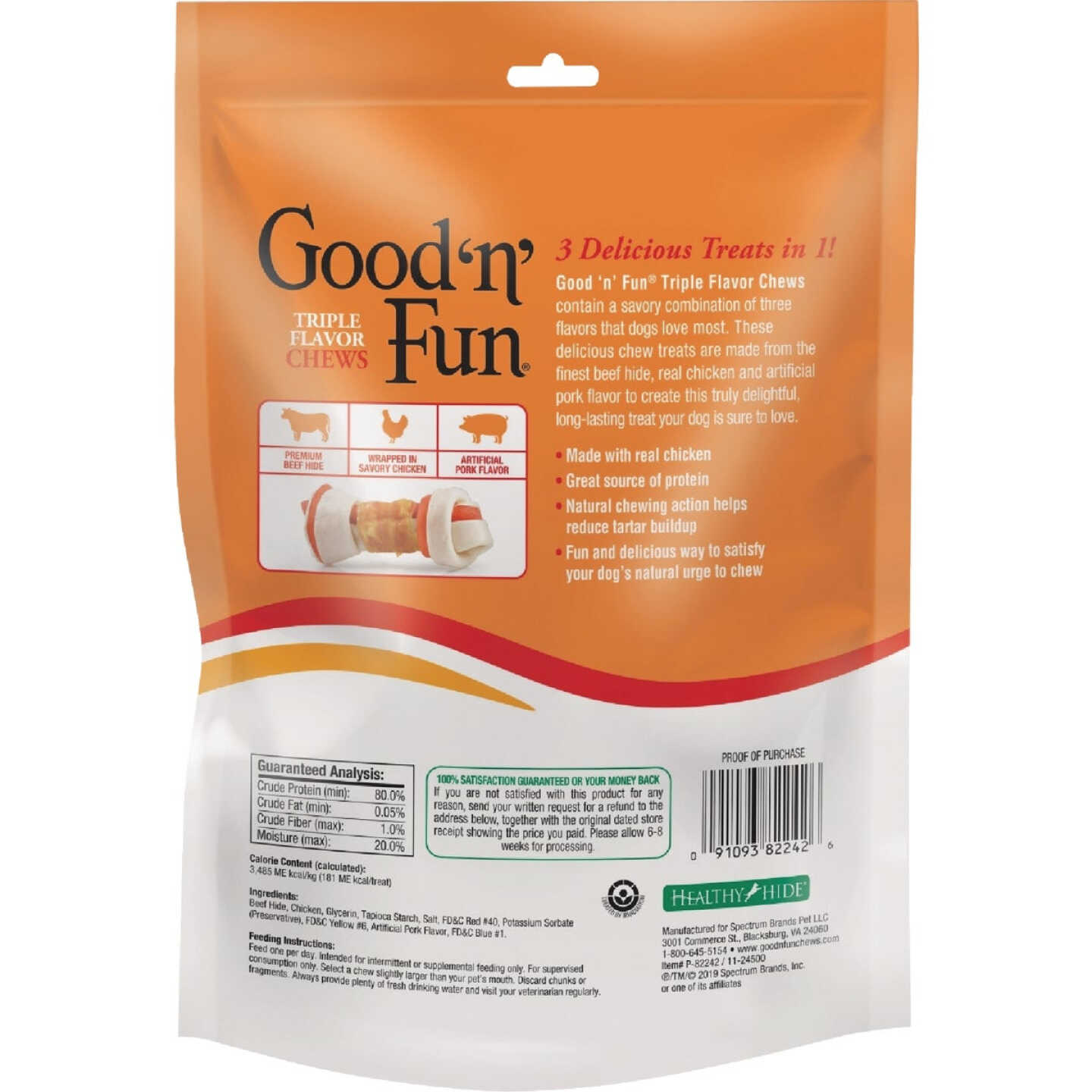 Good 'N' Fun 4 In. Triple Flavor Chew Bone (3-Pack) Image 2