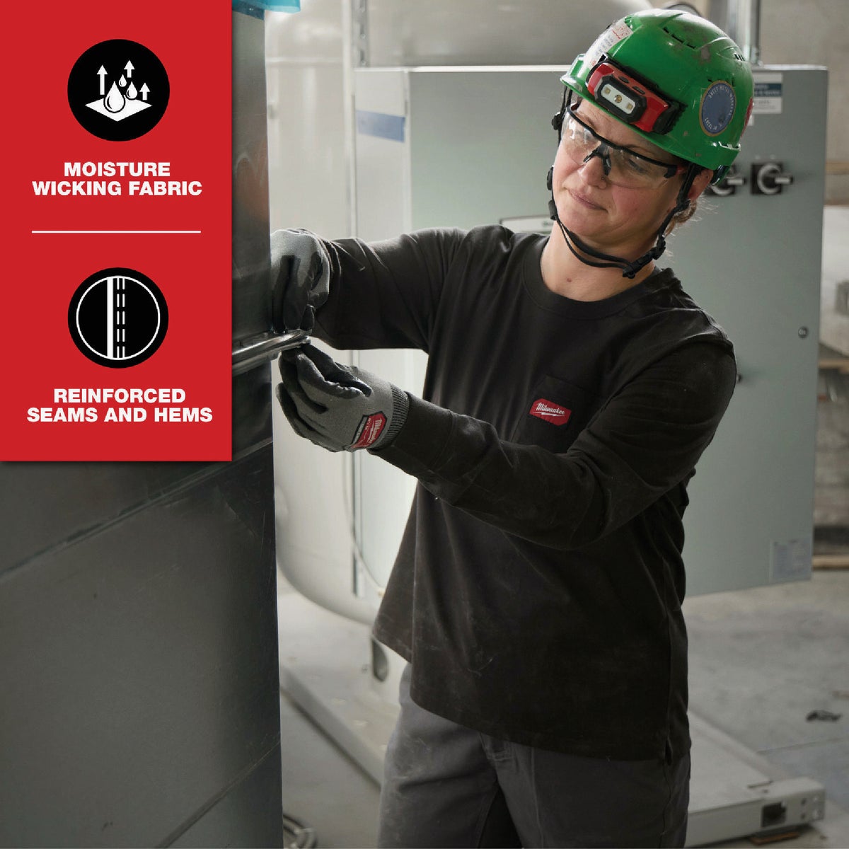 Milwaukee GRIDIRON Women's Small Black Long Sleeve Pocket T-Shirt Image 6