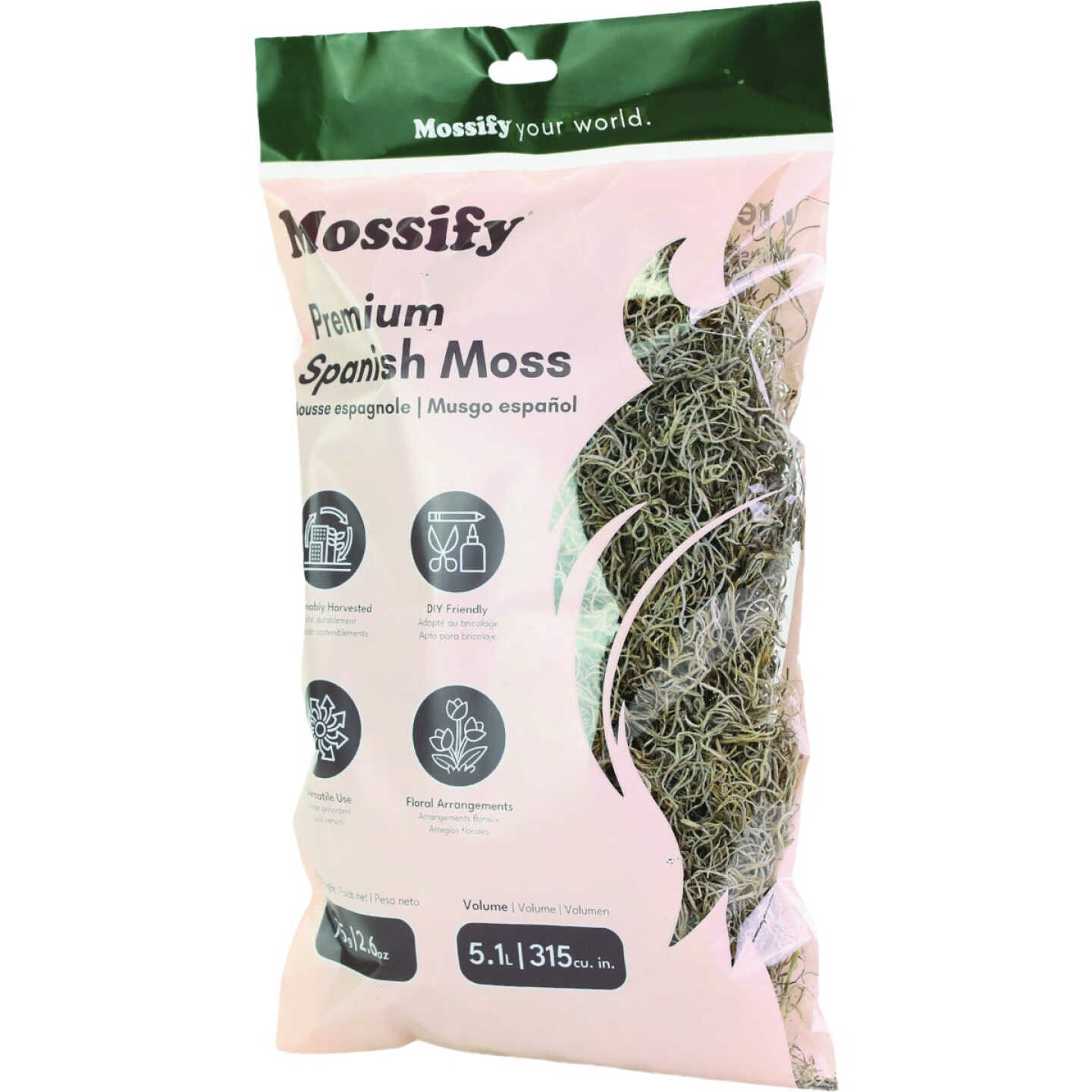 Mossify 2.6 Oz. Premium Natural Spanish Moss Image 2