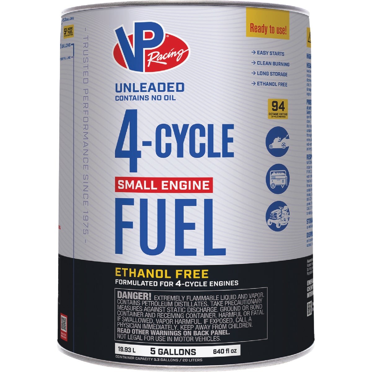 VP Racing Fuels 5 Gal. Ethanol-Free 4-Cycle Fuel
