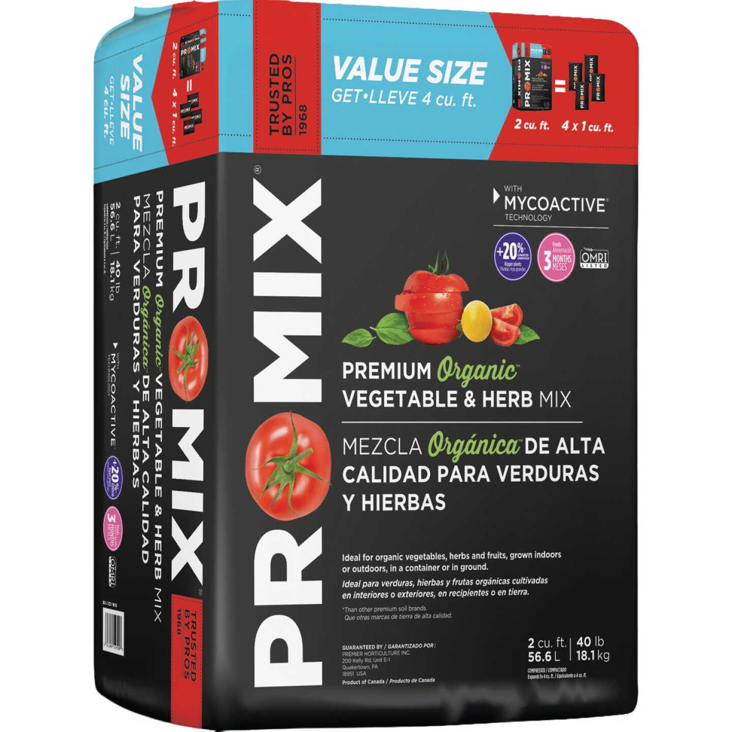 Pro-Mix 2 Cu. Ft. Ultimate Organic Compressed Bale Vegetable & Herb Mix Soil Image 1