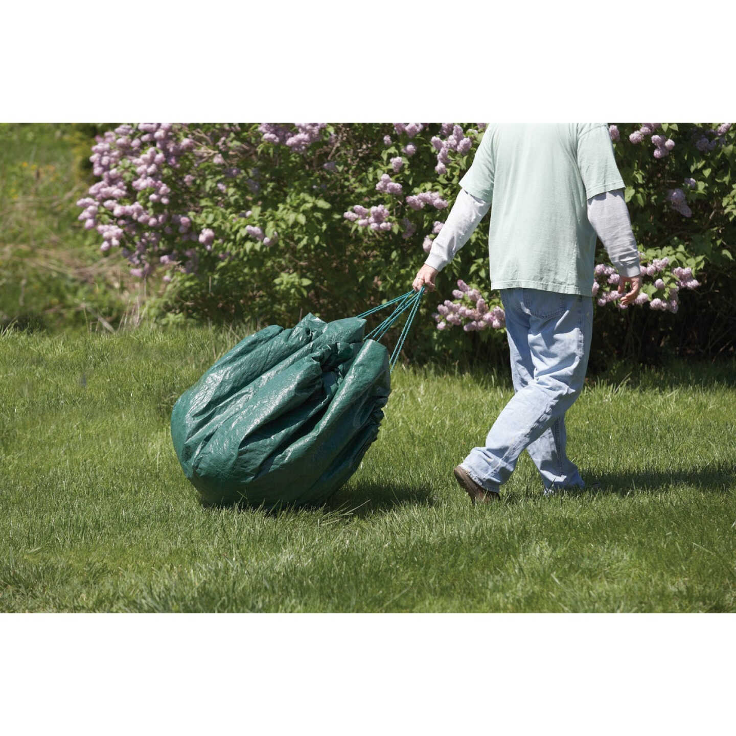 Do it Best 6 Ft. x 6 Ft. Poly Fabric Green Lawn Cleanup Tarp Image 4