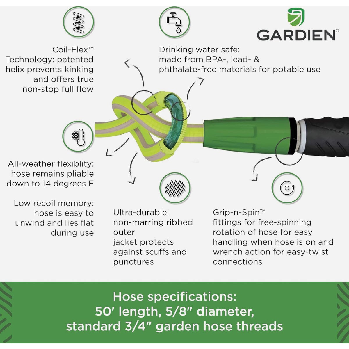 Gardien Coil-Flex Anti-Kink Garden Hose Image 4