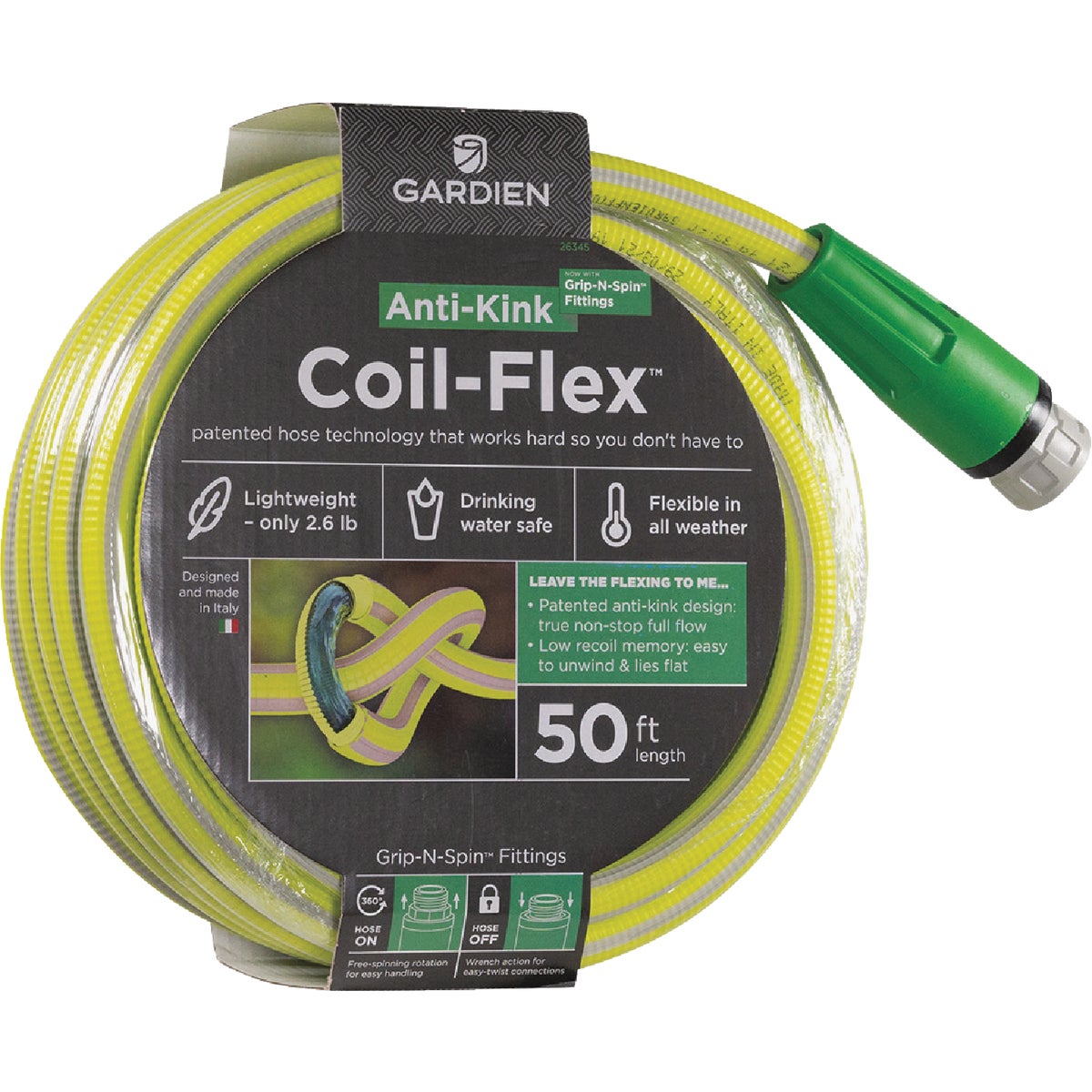Gardien Coil-Flex Anti-Kink Garden Hose