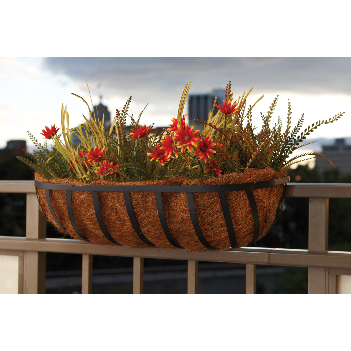 Best Garden 24 In. Black Steel Rod Modern Trough Wall Mount Planter Image 2