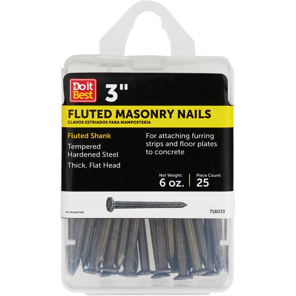 Do it 10d x 3 In&#46; 9 ga Hardened Steel Fluted Masonry Nails &#40;23 Ct&#46;&#41;  Image 1