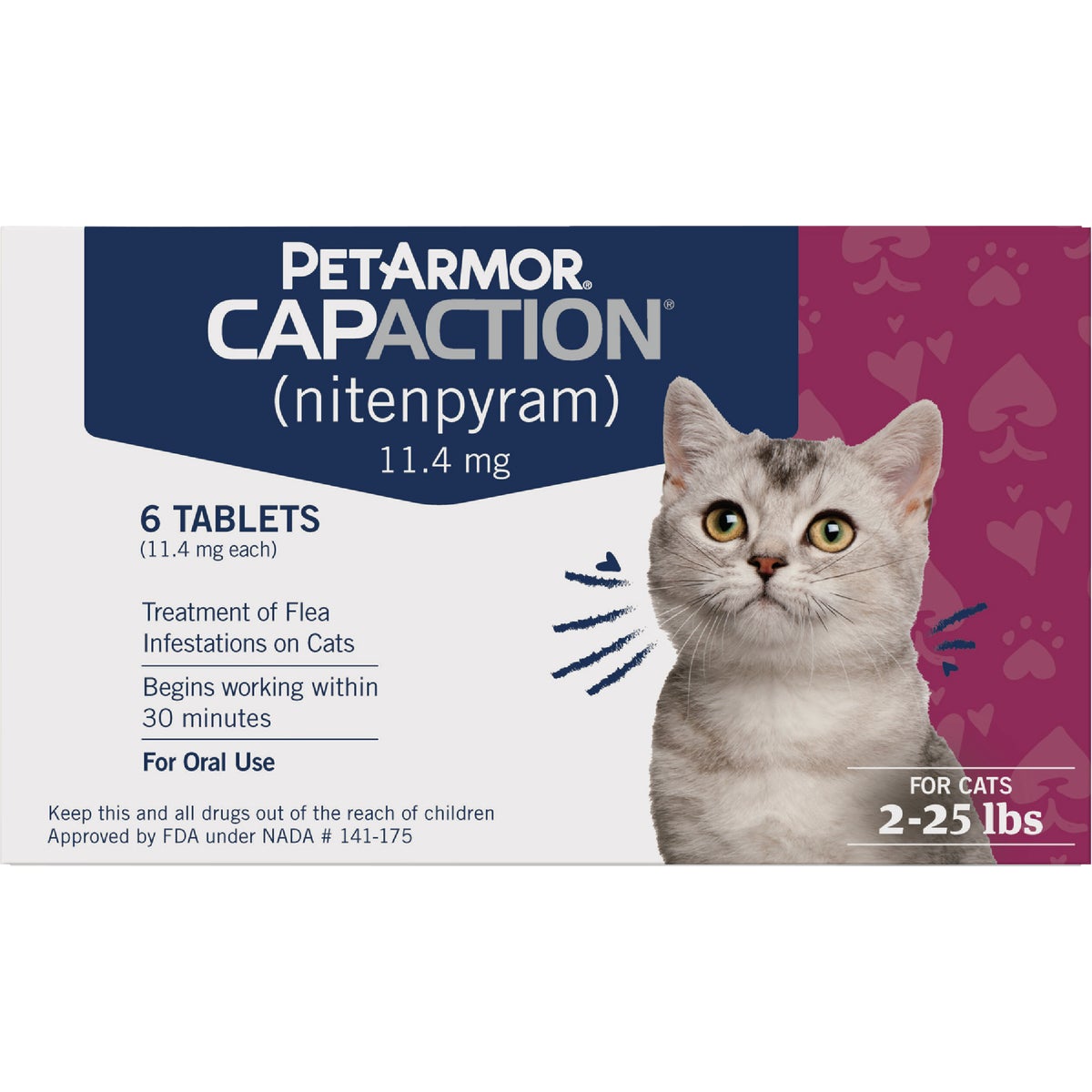 PetArmor CapAction 2 to 25 Lb. Cat Flea Tabs (6-Pack)