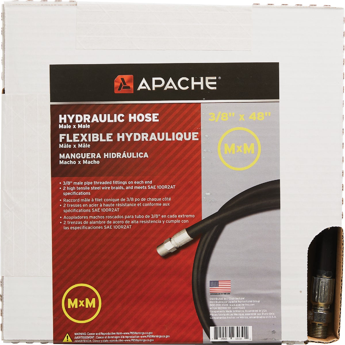 Apache 3/8 In. x 48 In. Male to Male Hydraulic Hose Image 2