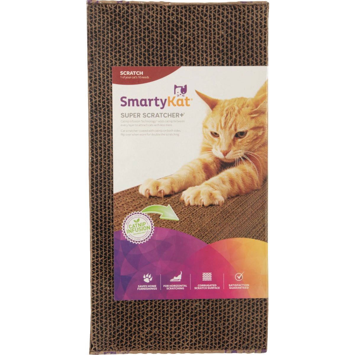 SmartyKat Super Scratcher+  Double Wide Cat Scratcher with Catnip Infusion Technology