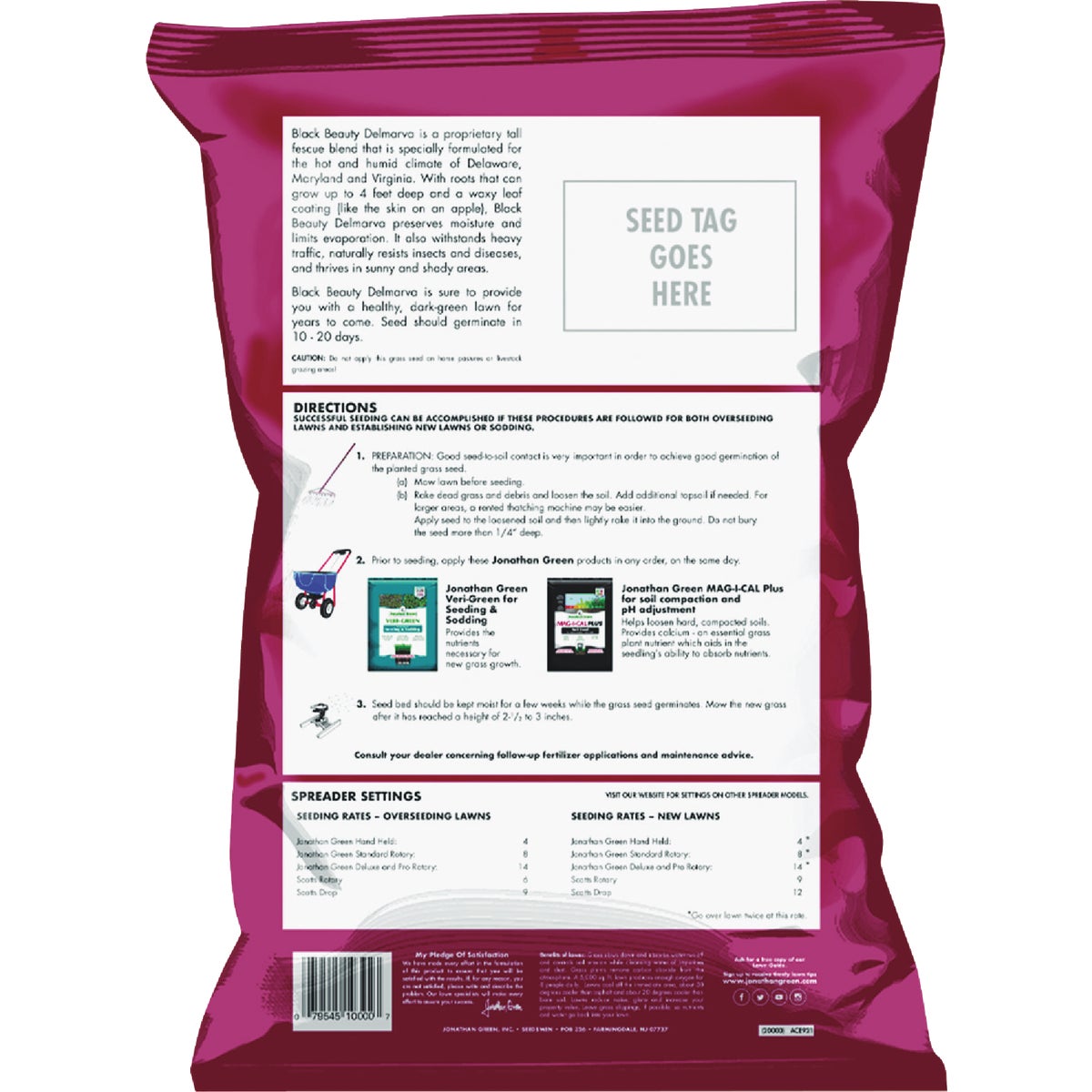 Jonathan Green Black Beauty Delmarva 25 Lb. 7500 Sq. Ft. Coverage Tall Fescue Grass Seed Image 3