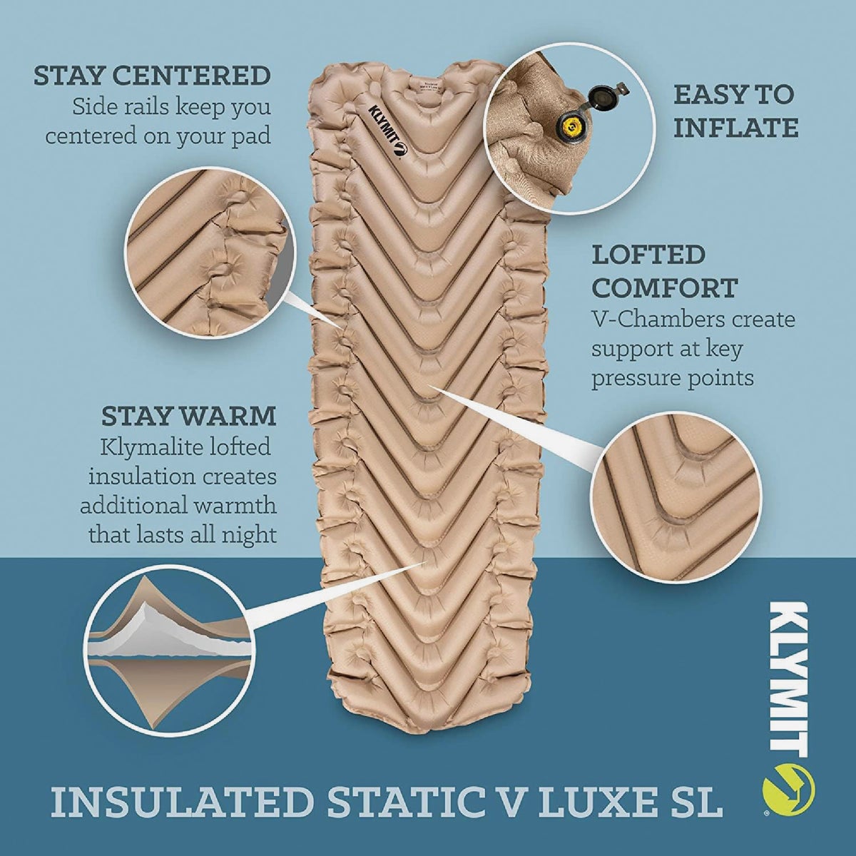 Klymit Insulated Static V Luxe SL Recon Sleeping Pad Image 6