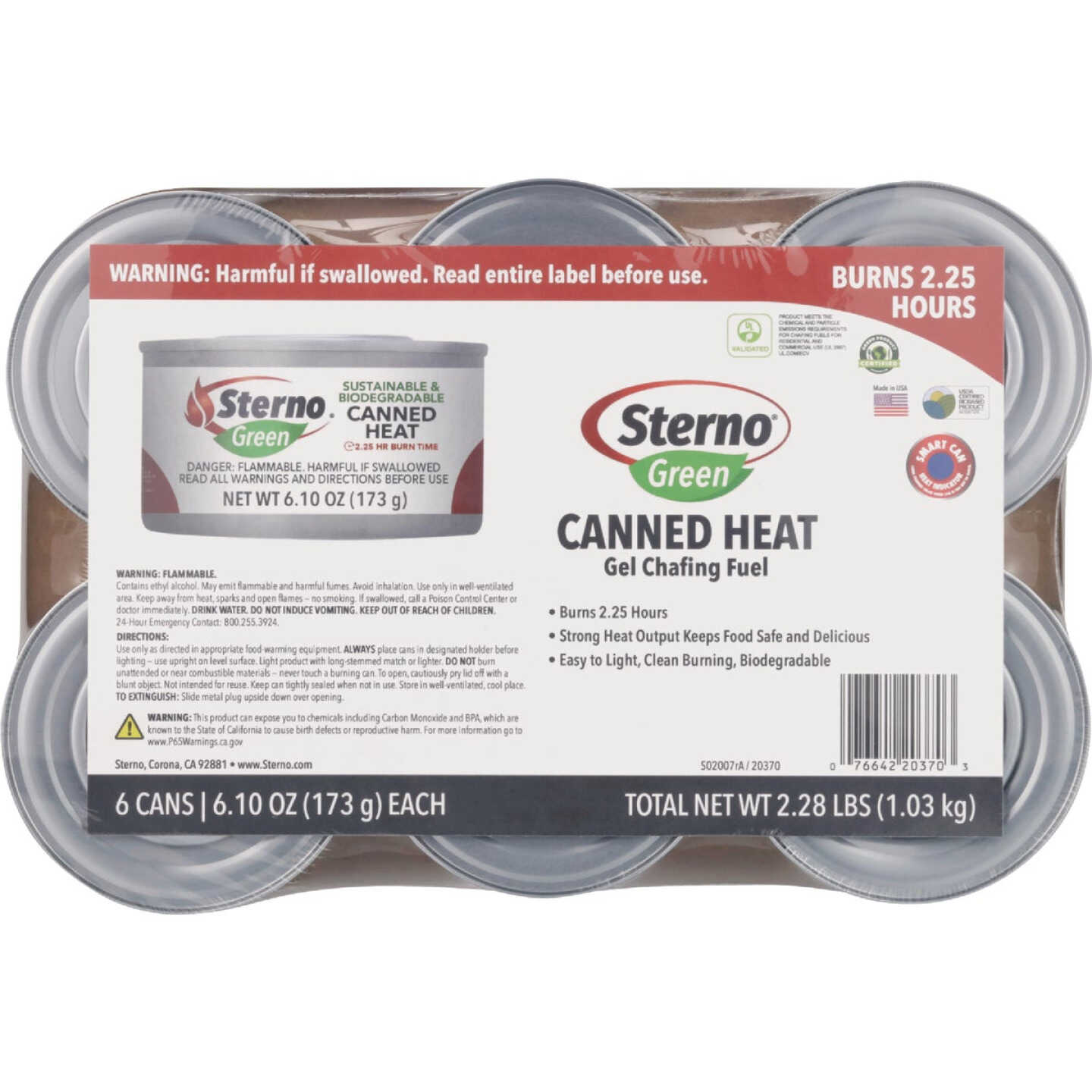 Sterno Canned Heat 6.10 Oz. Gel Chafing Fuel (6-Pack) Image 1