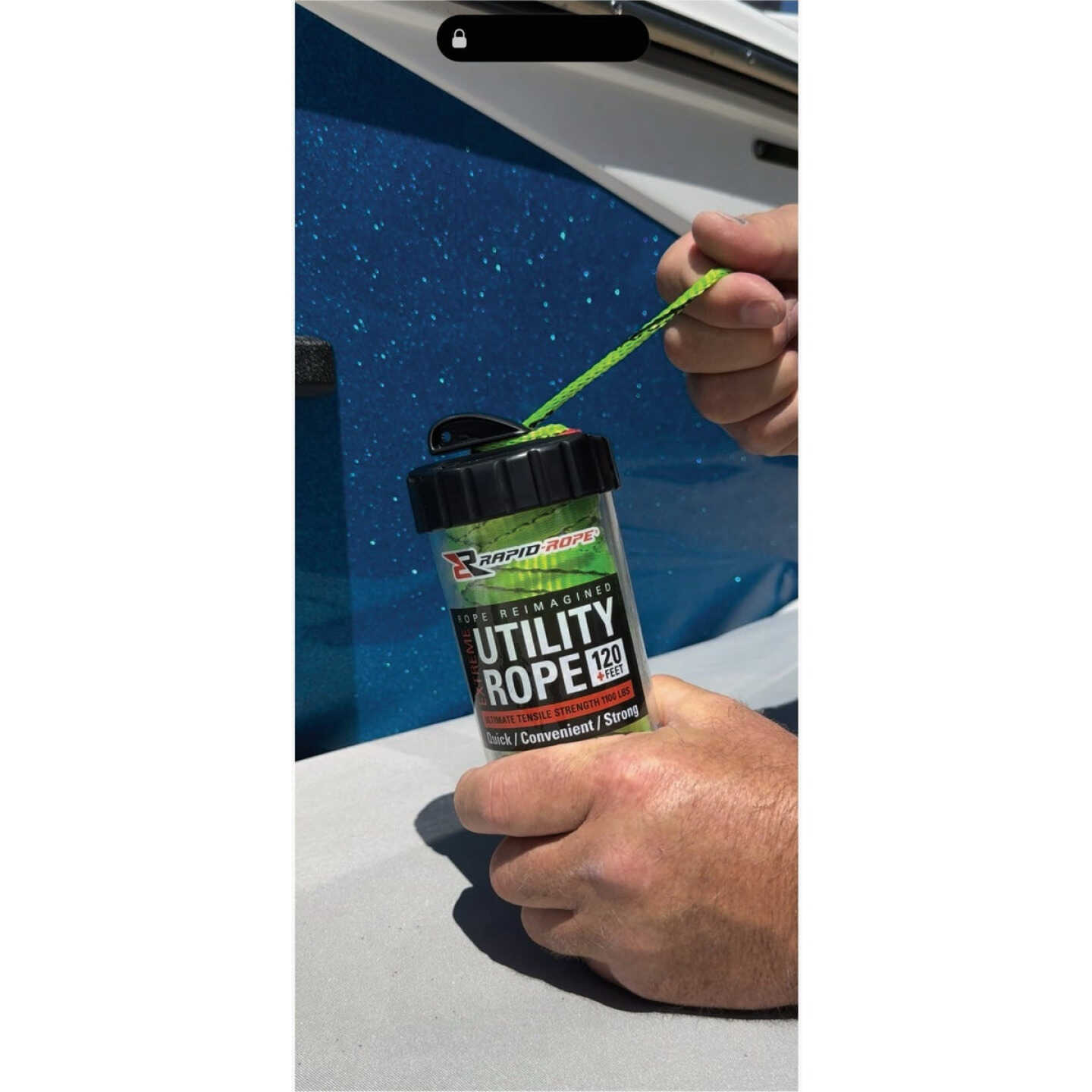 Rapid Rope 120 Ft. 1100 Lb. Tensile Strength Neon Green Utility Rope Image 2