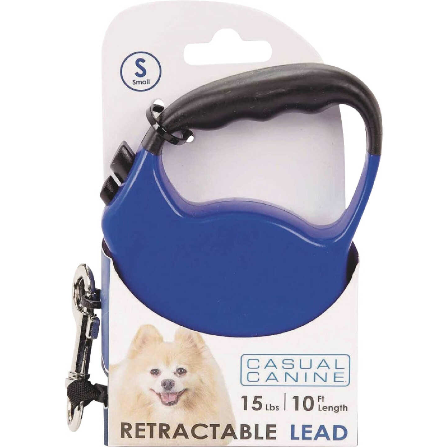 Boss Pet Casual Canine 10 Ft. Blue Small Belted Retractable Lead Image 2